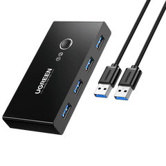 Ugreen USB 3.0 4-Port Switch With 2 Pack USB Male Cable