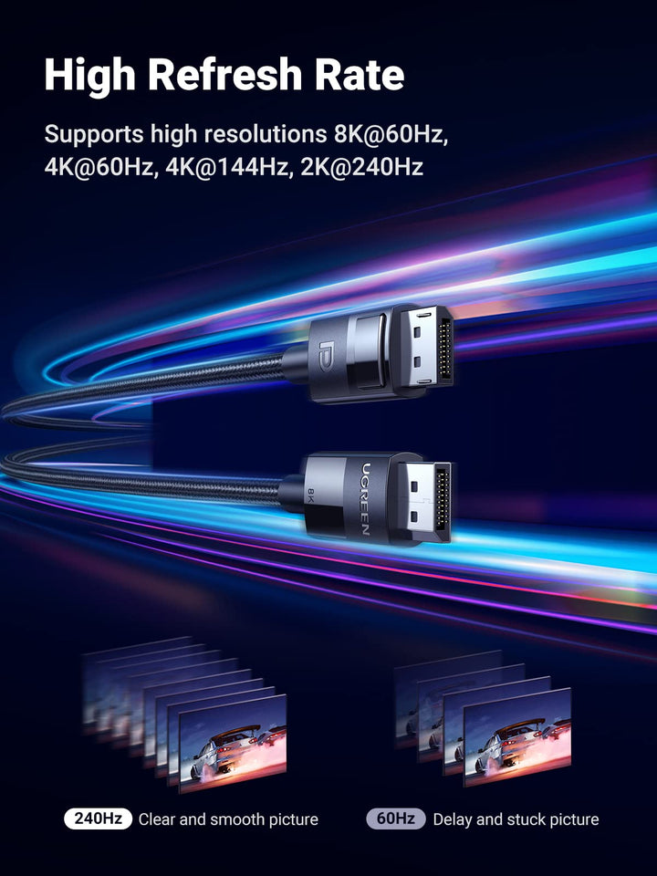 Ugreen VESA Certified 8K DisplayPort Cable - high refresh rate